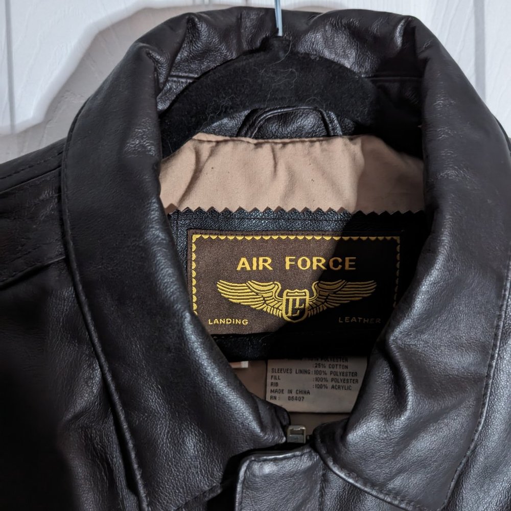 Air Force Landing Leather Men's XL Leather Bomber Jacket - Picture 8 of 16